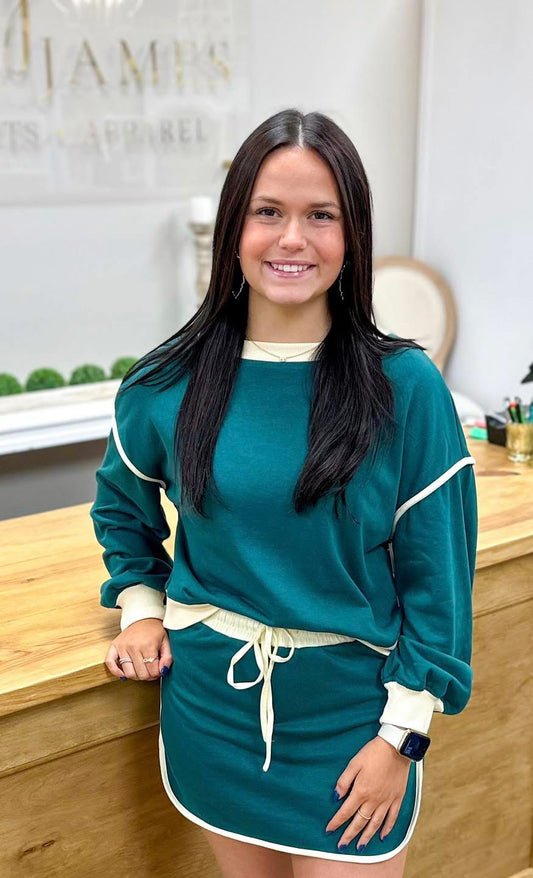 Green Skirt Set