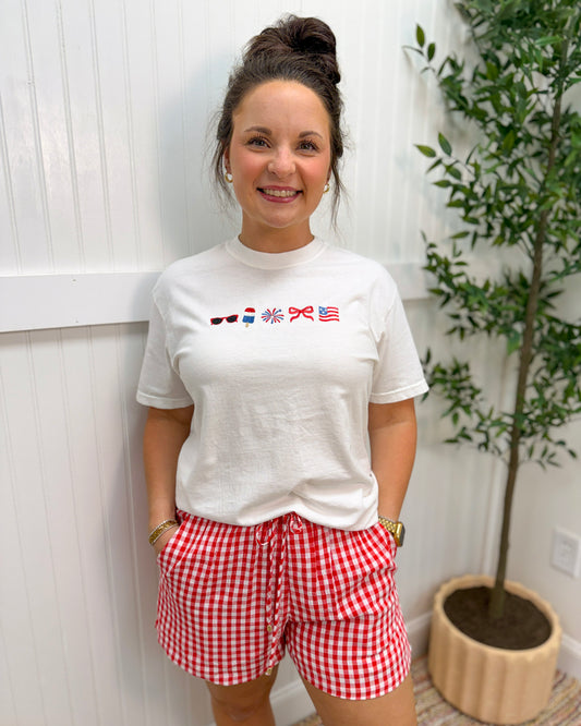 Patriotic Icon Embroidery Tee