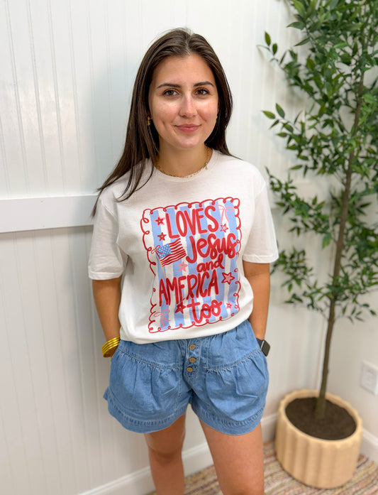 Love Jesus & America Too Tee