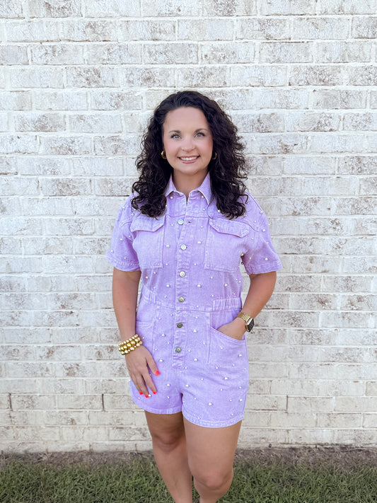 Pearl Embellished Romper
