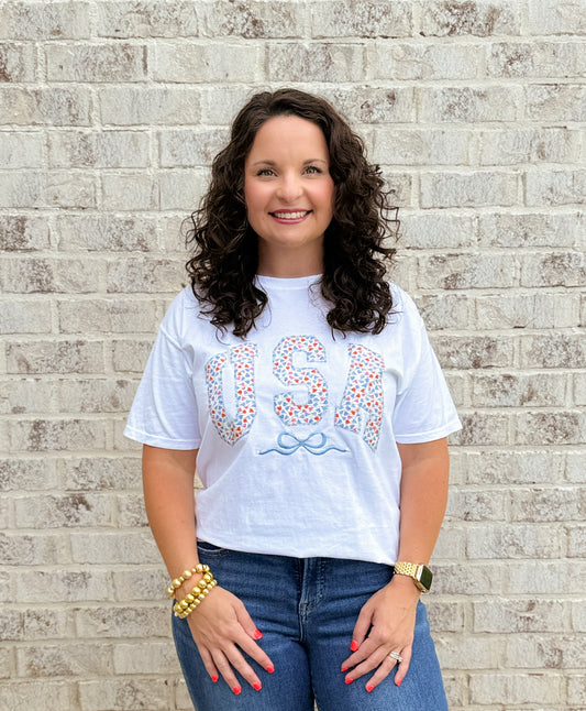 Floral USA Tee