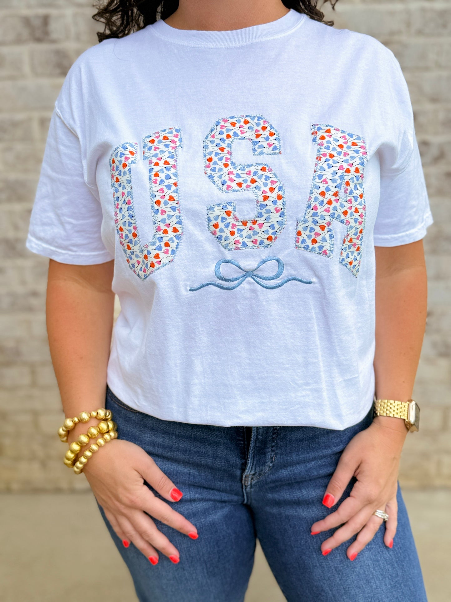 Floral USA Tee