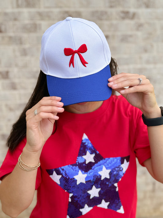 Red, White, Blue & Bow Hat