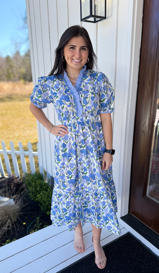 Blue Floral Mix Maxi