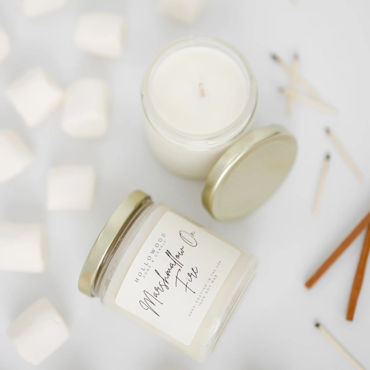 HW Marshmallow on Fire Candle