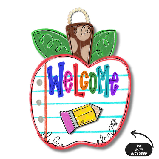 Welcome Apple Door Hanger