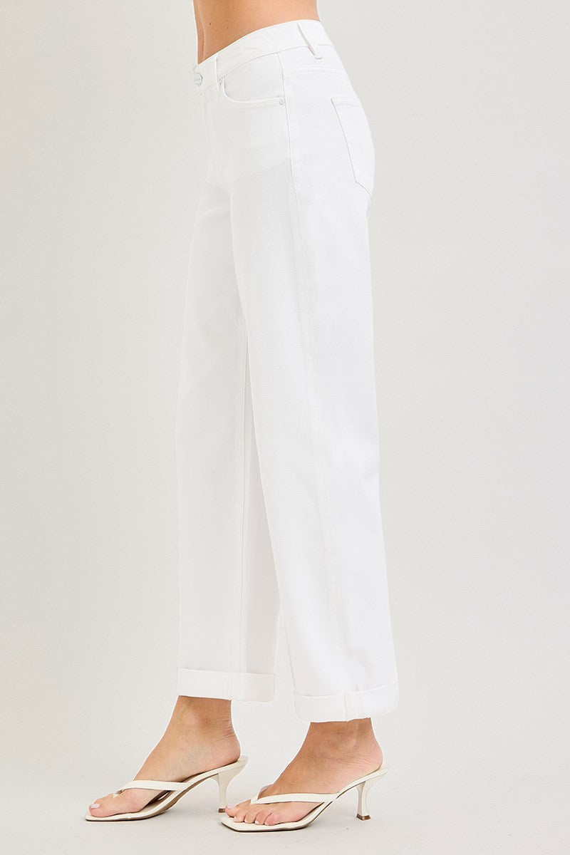 Mid Rise White Jeans