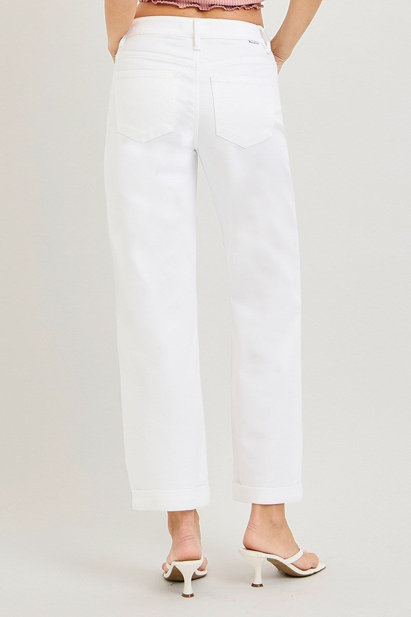 Mid Rise White Jeans