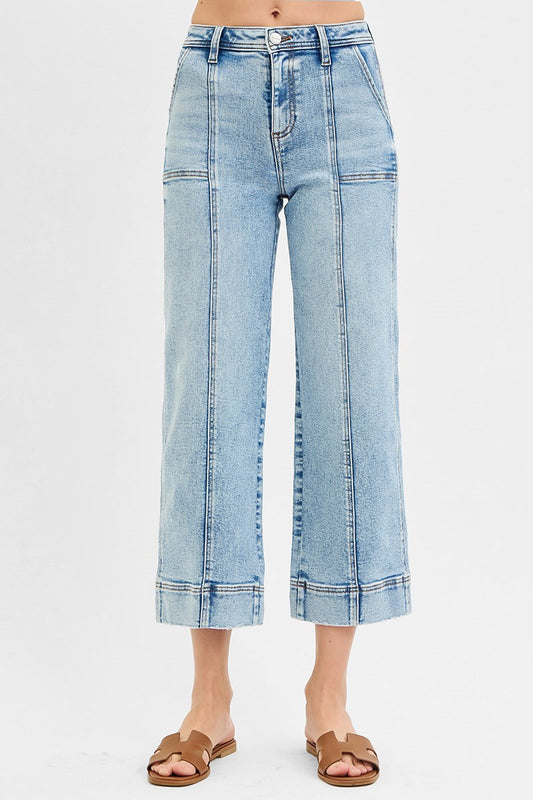Crop Seam Detailed Jeans