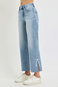 Side Slit & Ribbon Jeans