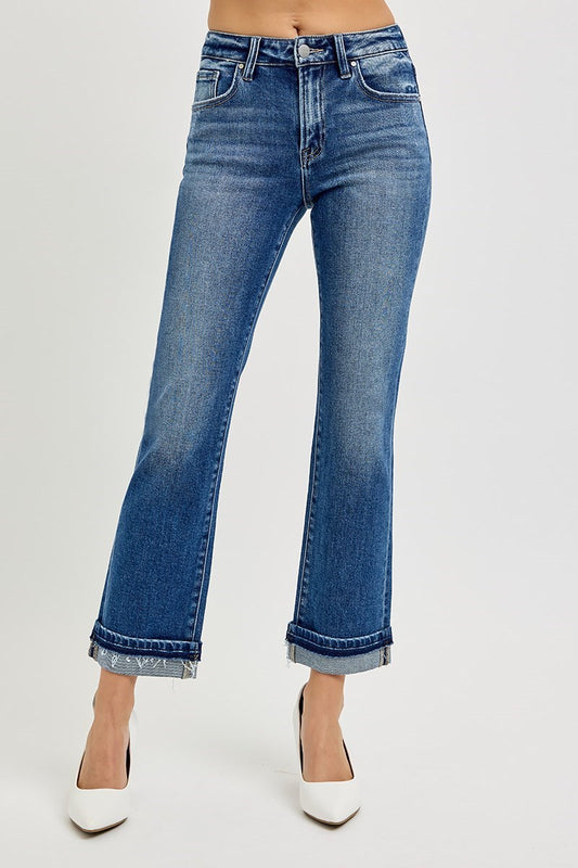 Straight Cuffed Jeans