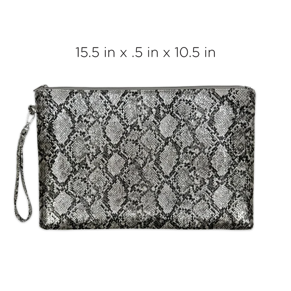 Silver Python Duffel Bag