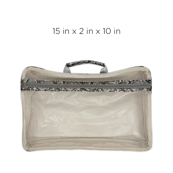 Silver Python Duffel Bag