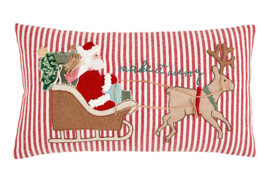 Sleigh Embroidered Pillow