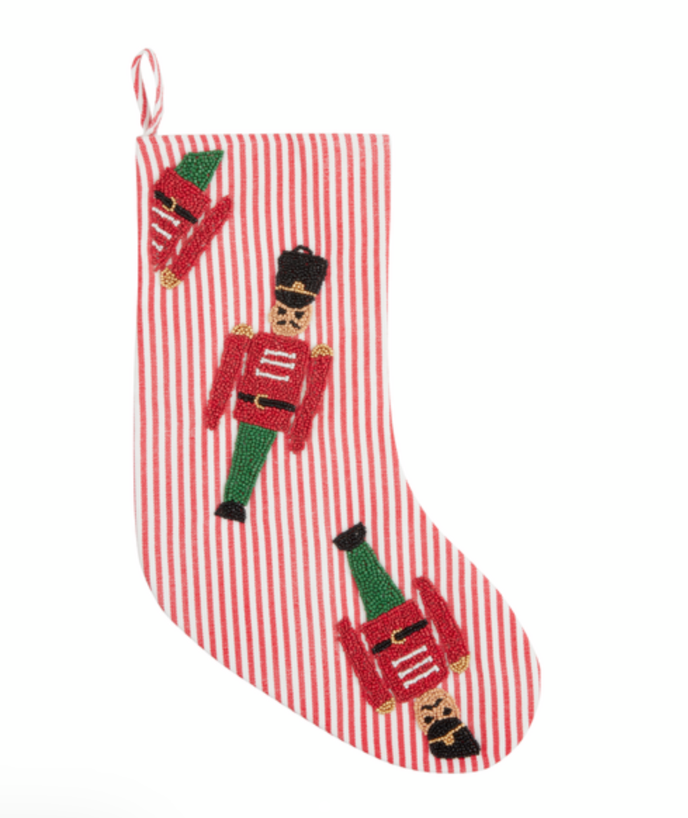 Beaded Nutcracker Stocking