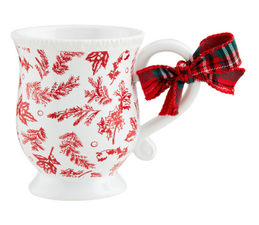 Holly Print Toile Mug