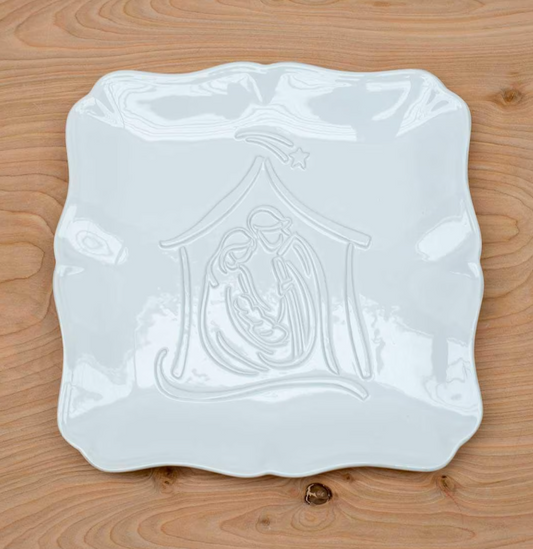 Nativity Embossed Platter