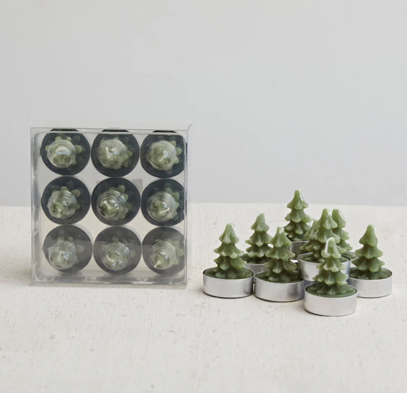 Green Tree Tealight Candles