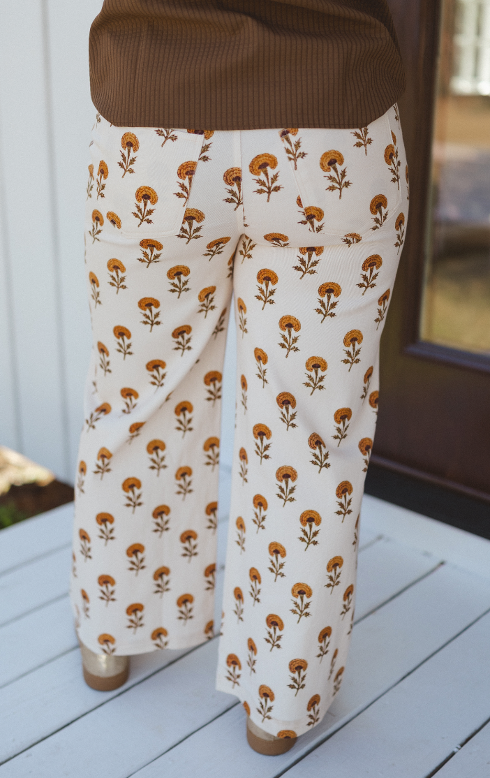 Ecru Botanical Pants