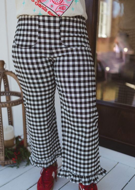 Gingham Ruffle Pants