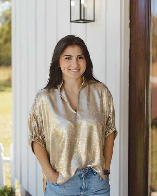 Metallic Short Sleeve