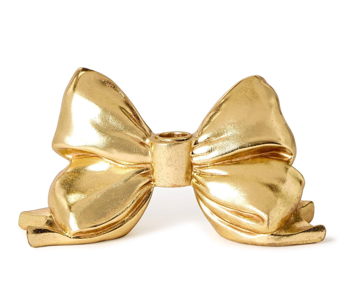 Gold Bow Taper Holder