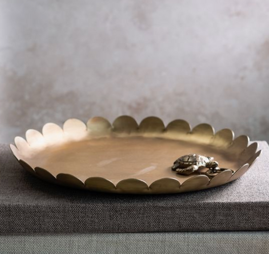 Scallop Brass Antique Tray