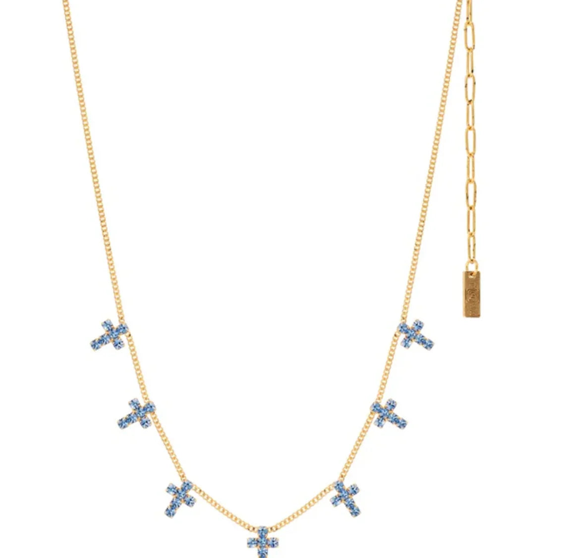 Multi Cross Necklace in Light Sapphire