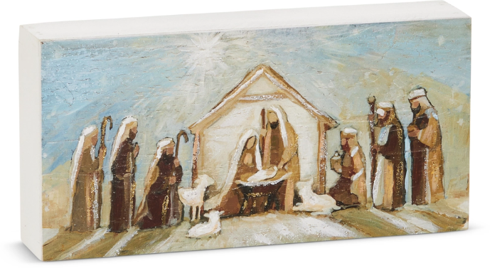 Rustic Bethlehem Scene Block