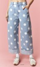 Bluebell Polka Dot Barrel Jeans