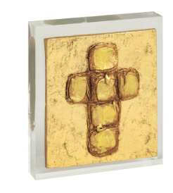 Gold Cross Acrylic Plaque