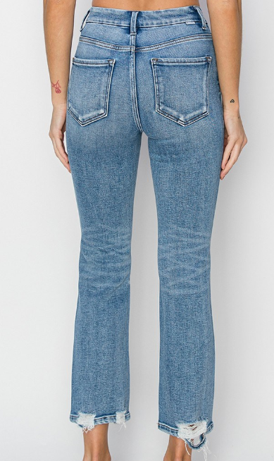 Risen Straight Crop Jeans