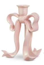 Pink Pearlescent Bow Candlestick