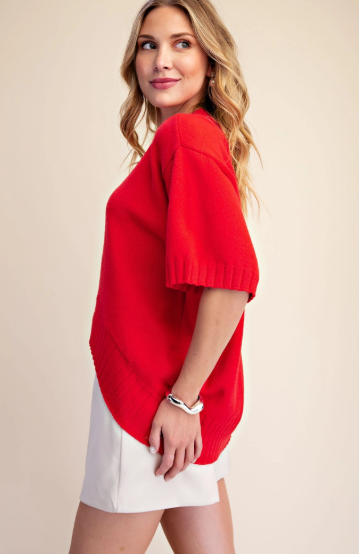Ribbed Hem Sweater Top