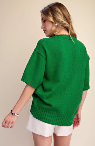 Ribbed Hem Sweater Top