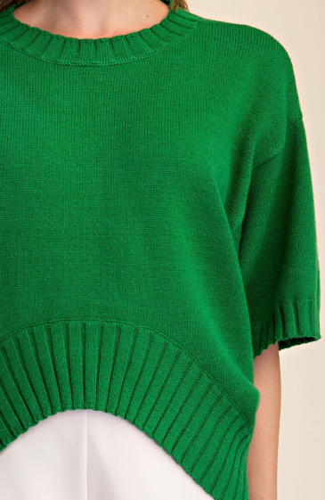 Ribbed Hem Sweater Top