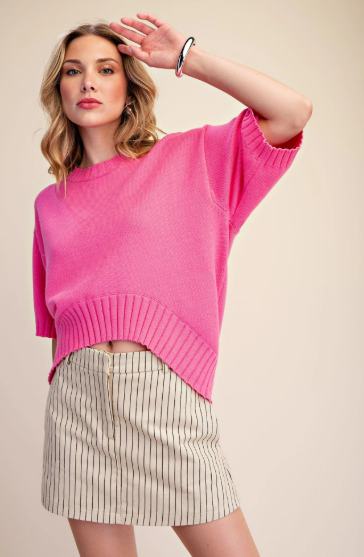 Ribbed Hem Sweater Top
