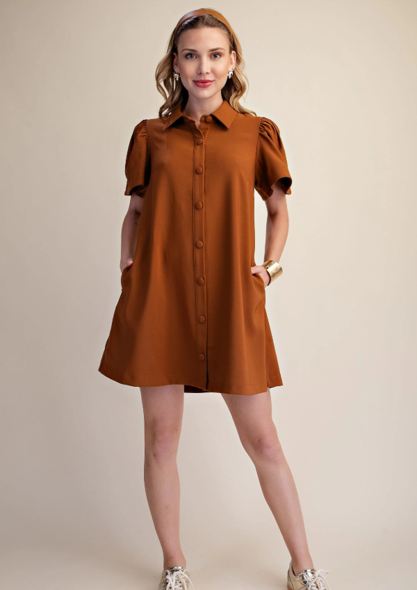 Tailored Puff Sleeve Dress