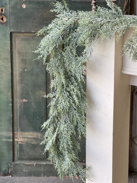 6' Frosted Filigree Weeping Garland