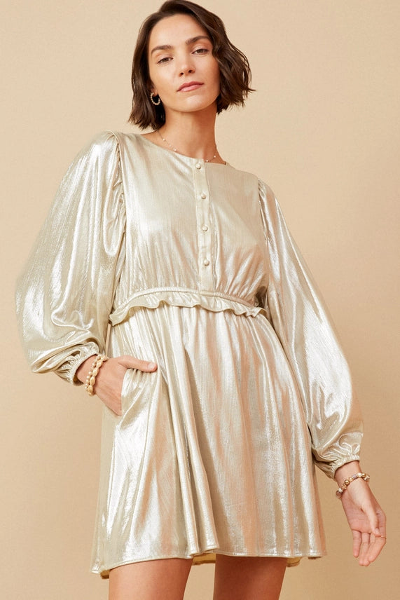 Textured Champagne Dress