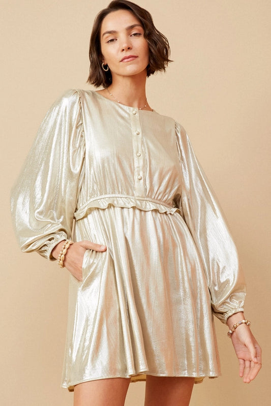 Textured Champagne Dress