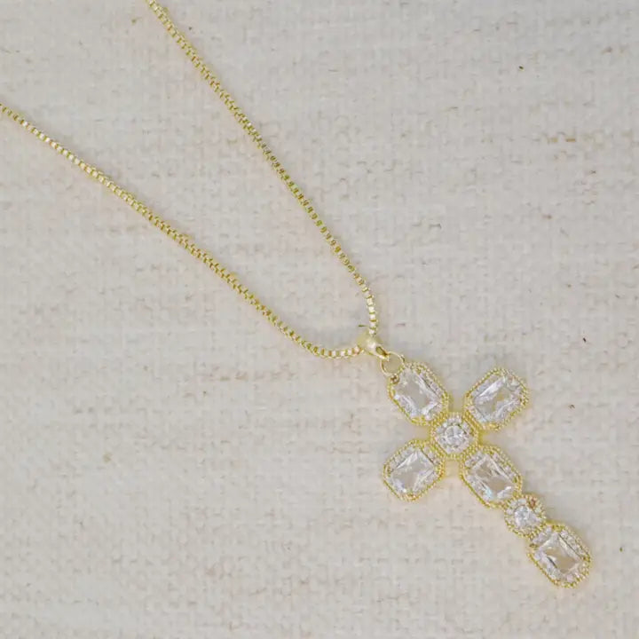 Vintage Sparkle Cross Necklace