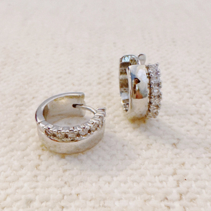 Glam Edge Huggie Earrings