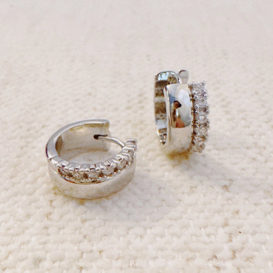 Glam Edge Huggie Earrings