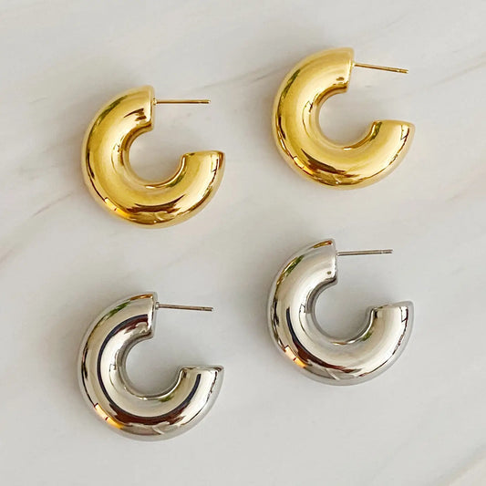 Polished Hollow Hoop Earrings