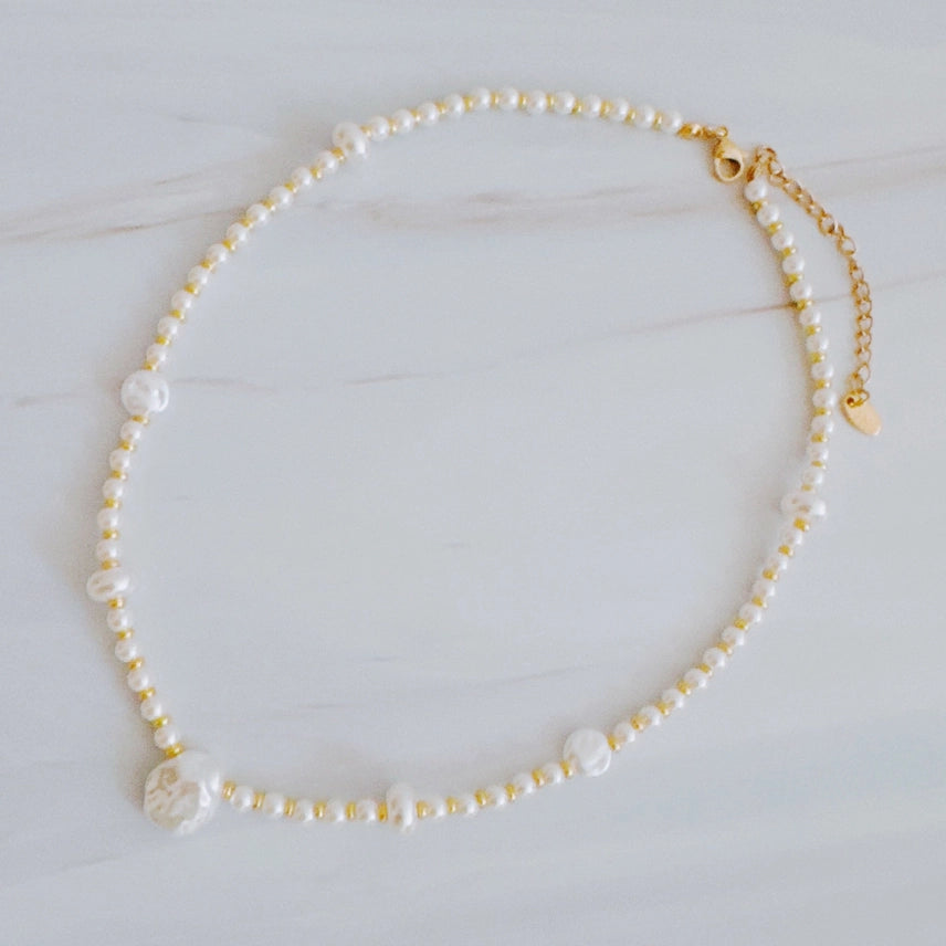 Golden Pearl Necklace