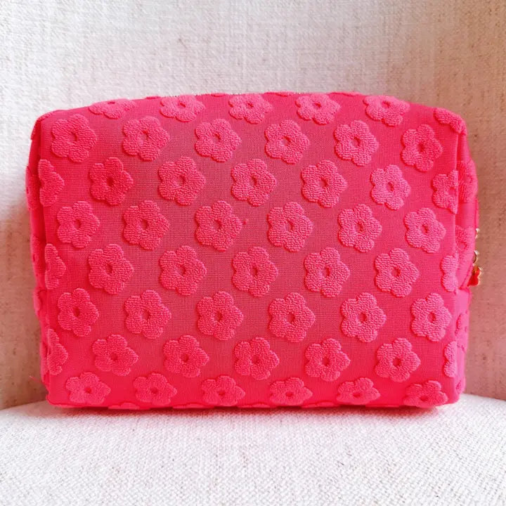 Embossed Daisy Cosmetic Case