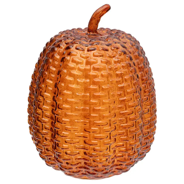 8.5" Umber Glass Pumpkin