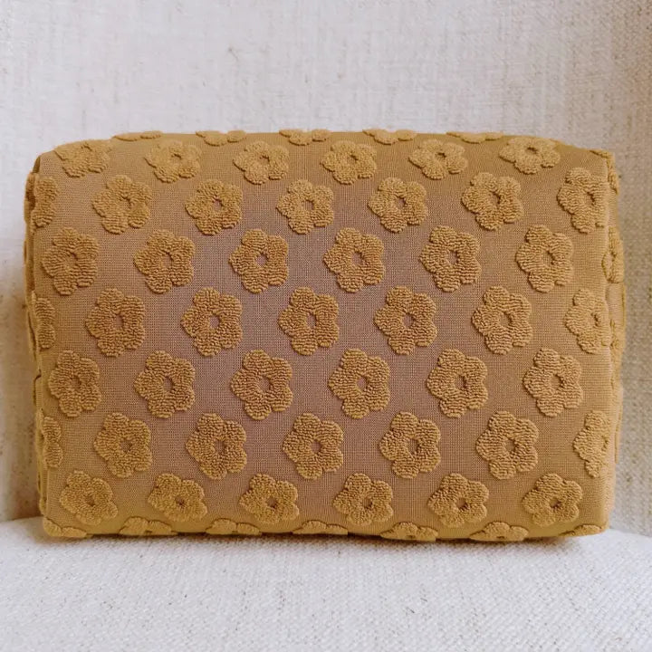 Embossed Daisy Cosmetic Case