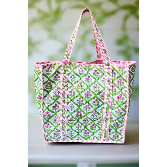 Miller Pink & Green Floral Tote
